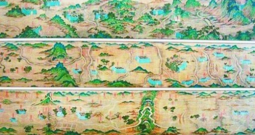 30米长明代巨幅绢本地图手卷河北展出图片