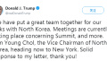 特朗普：朝鲜劳动党副委员长金英哲正前往纽约